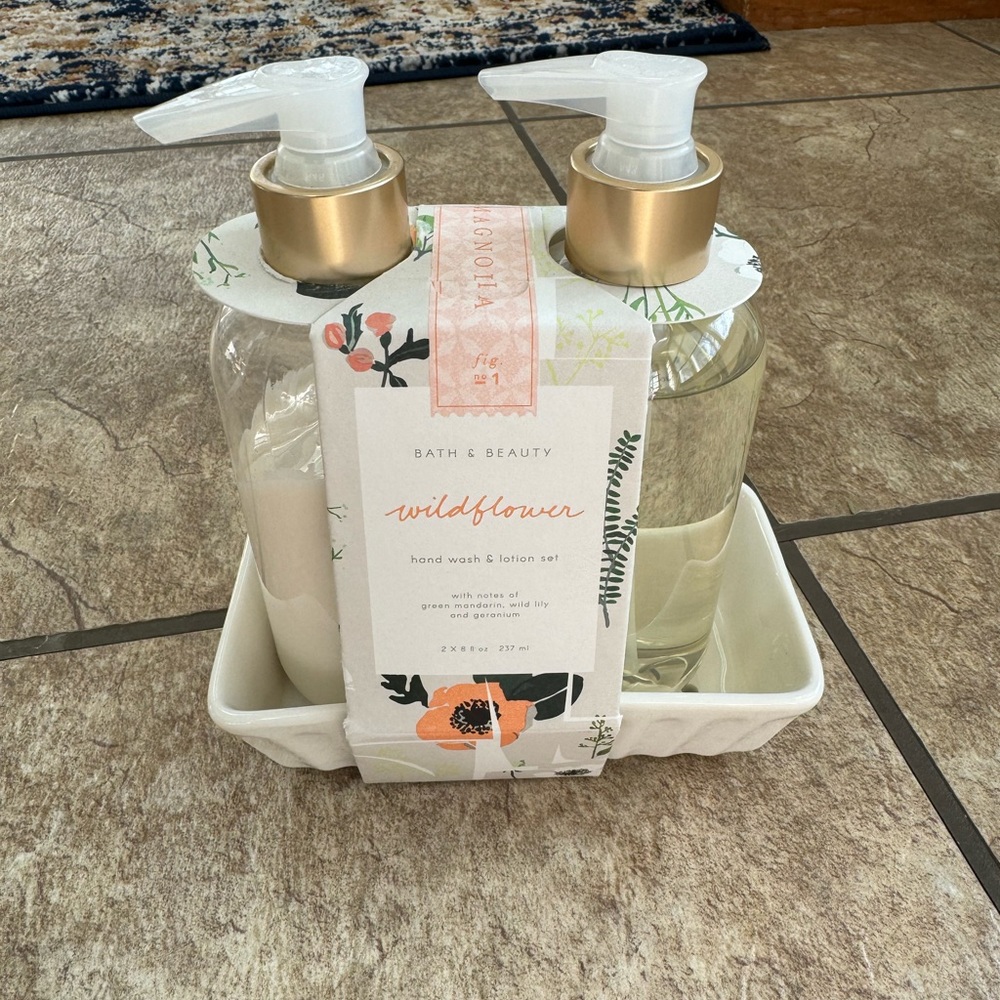 Brand new Magnolia home hand soap and lotion gift set